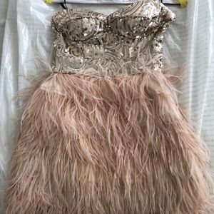 Strapless mini Bebe dress